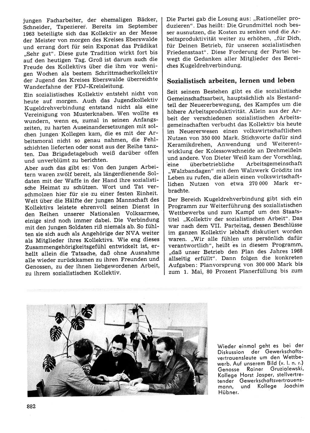 Neuer Weg (NW), Organ des Zentralkomitees (ZK) der SED (Sozialistische Einheitspartei Deutschlands) für Fragen des Parteilebens, 24. Jahrgang [Deutsche Demokratische Republik (DDR)] 1969, Seite 882 (NW ZK SED DDR 1969, S. 882)