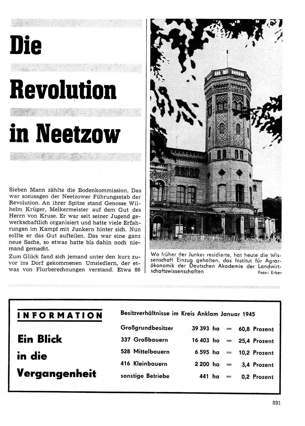 Neuer Weg (NW), Organ des Zentralkomitees (ZK) der SED (Sozialistische Einheitspartei Deutschlands) für Fragen des Parteilebens, 24. Jahrgang [Deutsche Demokratische Republik (DDR)] 1969, Seite 891 (NW ZK SED DDR 1969, S. 891)