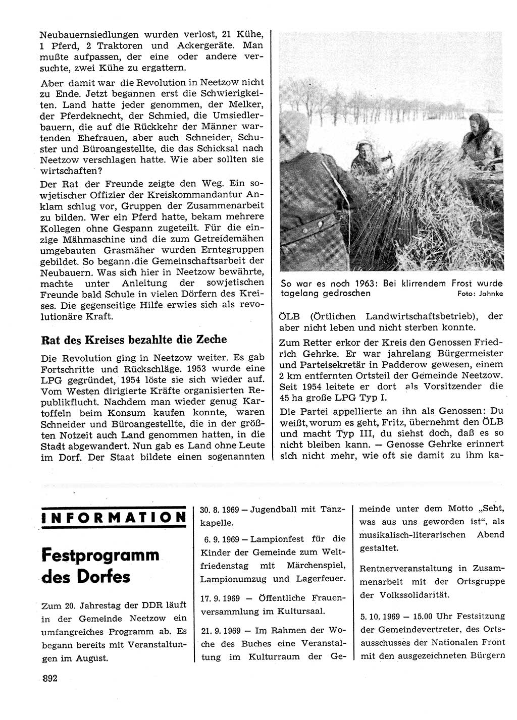 Neuer Weg (NW), Organ des Zentralkomitees (ZK) der SED (Sozialistische Einheitspartei Deutschlands) für Fragen des Parteilebens, 24. Jahrgang [Deutsche Demokratische Republik (DDR)] 1969, Seite 892 (NW ZK SED DDR 1969, S. 892)