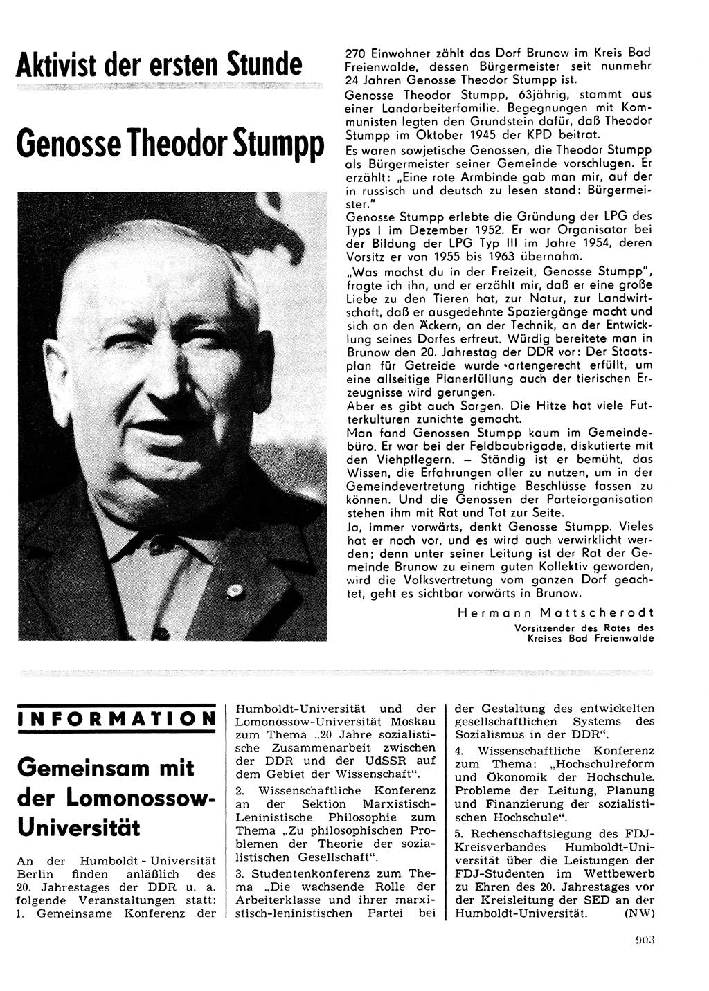Neuer Weg (NW), Organ des Zentralkomitees (ZK) der SED (Sozialistische Einheitspartei Deutschlands) für Fragen des Parteilebens, 24. Jahrgang [Deutsche Demokratische Republik (DDR)] 1969, Seite 903 (NW ZK SED DDR 1969, S. 903)