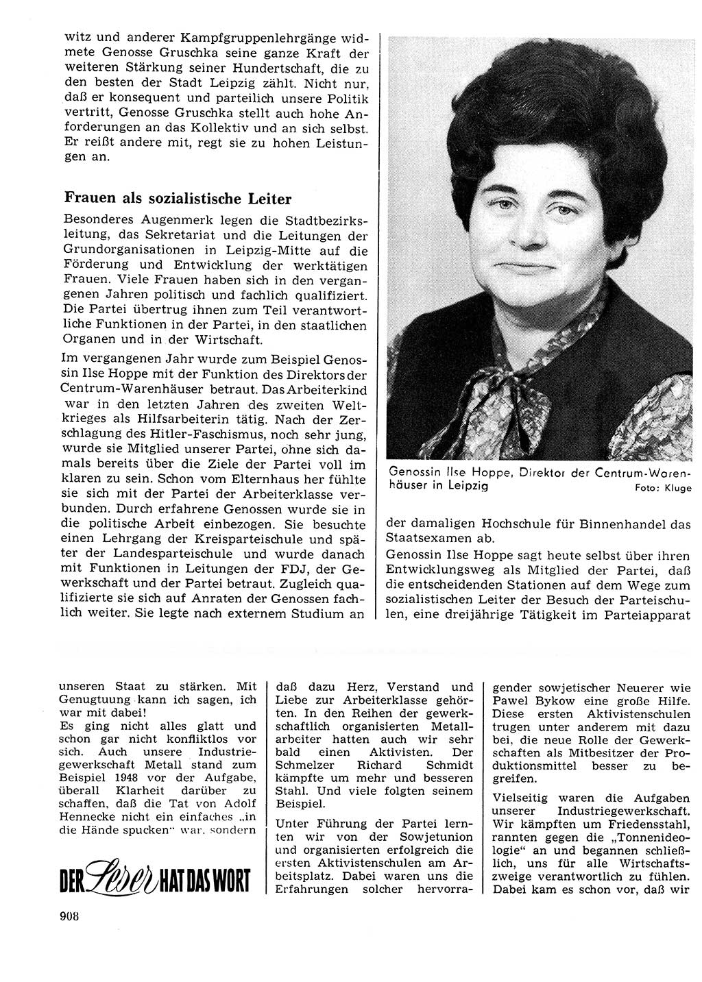 Neuer Weg (NW), Organ des Zentralkomitees (ZK) der SED (Sozialistische Einheitspartei Deutschlands) für Fragen des Parteilebens, 24. Jahrgang [Deutsche Demokratische Republik (DDR)] 1969, Seite 908 (NW ZK SED DDR 1969, S. 908)