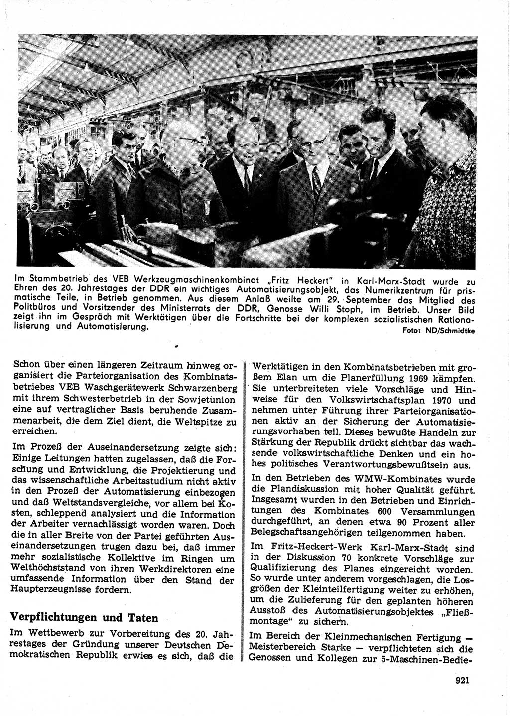 Neuer Weg (NW), Organ des Zentralkomitees (ZK) der SED (Sozialistische Einheitspartei Deutschlands) für Fragen des Parteilebens, 24. Jahrgang [Deutsche Demokratische Republik (DDR)] 1969, Seite 921 (NW ZK SED DDR 1969, S. 921)
