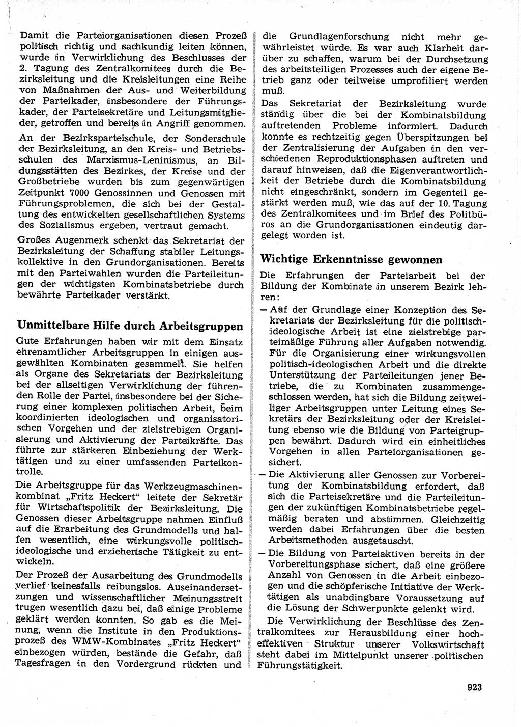 Neuer Weg (NW), Organ des Zentralkomitees (ZK) der SED (Sozialistische Einheitspartei Deutschlands) für Fragen des Parteilebens, 24. Jahrgang [Deutsche Demokratische Republik (DDR)] 1969, Seite 923 (NW ZK SED DDR 1969, S. 923)