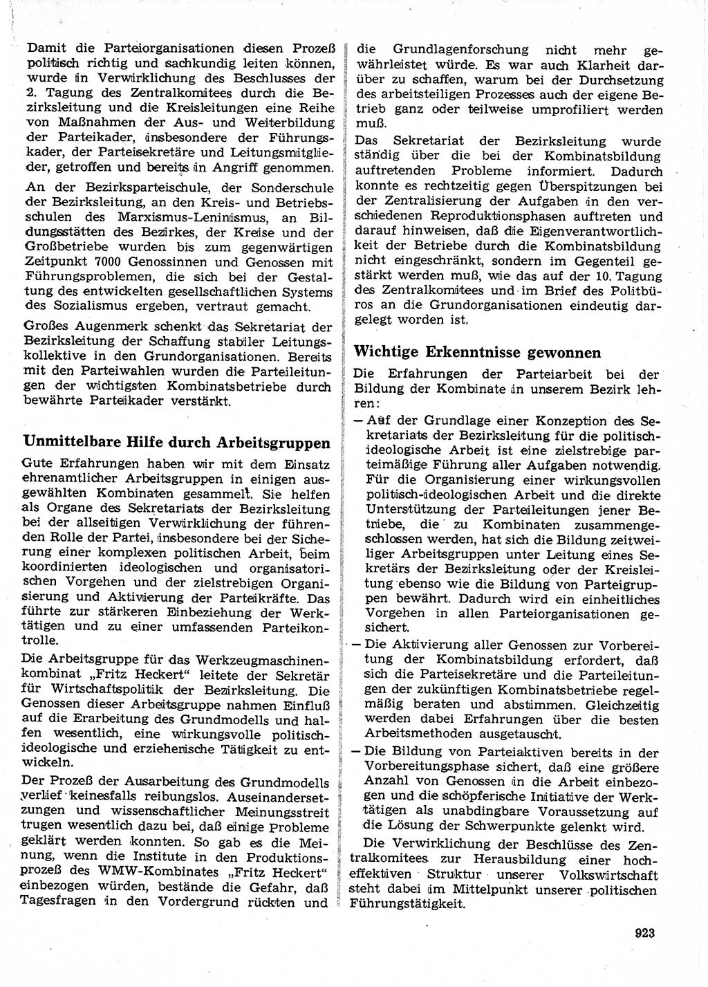 Neuer Weg (NW), Organ des Zentralkomitees (ZK) der SED (Sozialistische Einheitspartei Deutschlands) für Fragen des Parteilebens, 24. Jahrgang [Deutsche Demokratische Republik (DDR)] 1969, Seite 923 (NW ZK SED DDR 1969, S. 923)