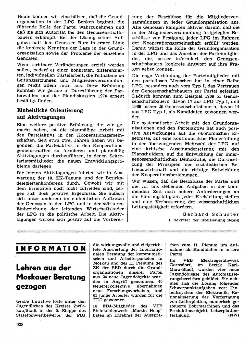 Neuer Weg (NW), Organ des Zentralkomitees (ZK) der SED (Sozialistische Einheitspartei Deutschlands) für Fragen des Parteilebens, 24. Jahrgang [Deutsche Demokratische Republik (DDR)] 1969, Seite 938 (NW ZK SED DDR 1969, S. 938)