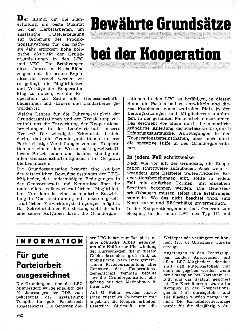 Neuer Weg (NW), Organ des Zentralkomitees (ZK) der SED (Sozialistische Einheitspartei Deutschlands) für Fragen des Parteilebens, 24. Jahrgang [Deutsche Demokratische Republik (DDR)] 1969, Seite 942 (NW ZK SED DDR 1969, S. 942)