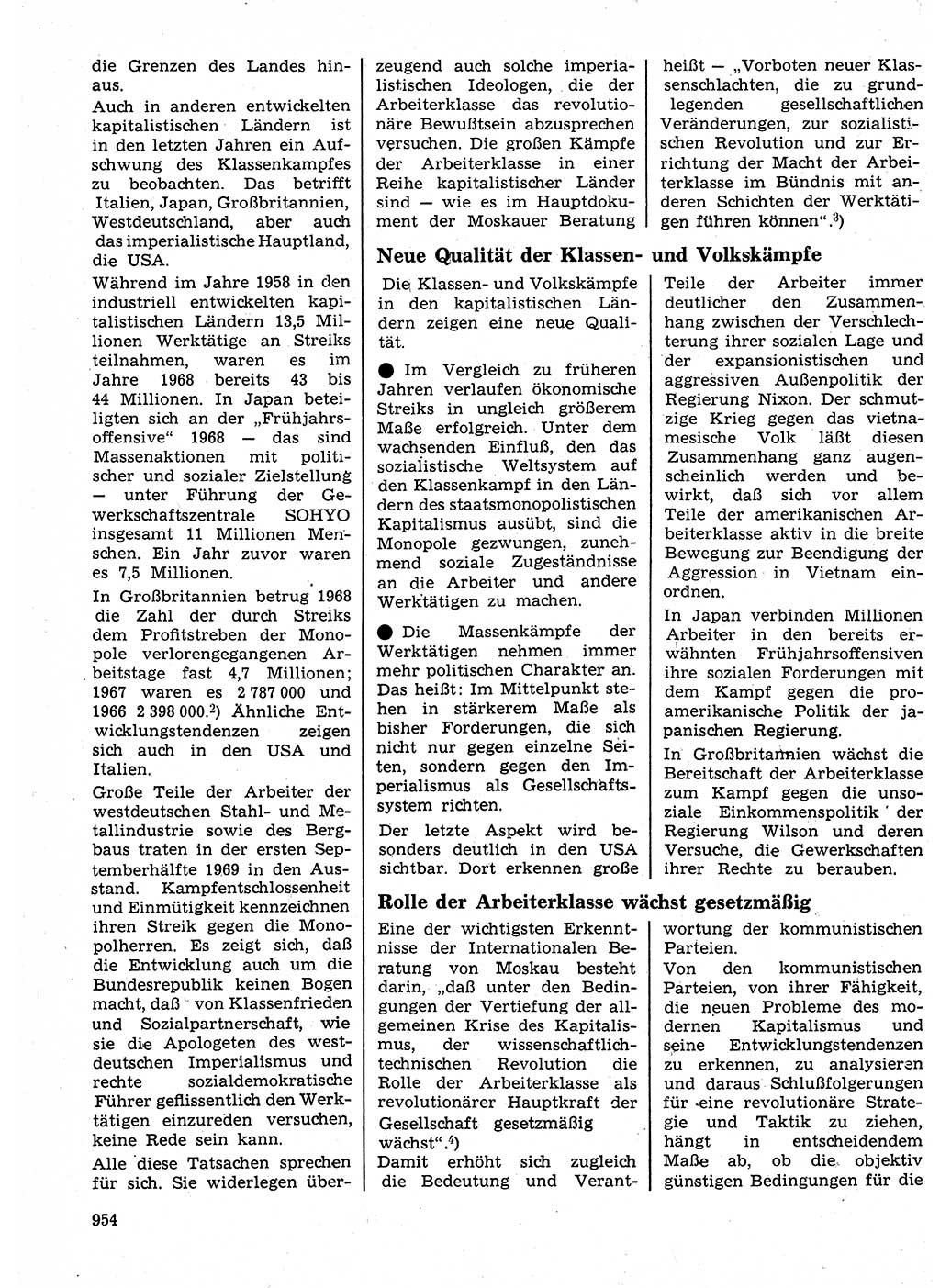 Neuer Weg (NW), Organ des Zentralkomitees (ZK) der SED (Sozialistische Einheitspartei Deutschlands) für Fragen des Parteilebens, 24. Jahrgang [Deutsche Demokratische Republik (DDR)] 1969, Seite 954 (NW ZK SED DDR 1969, S. 954)