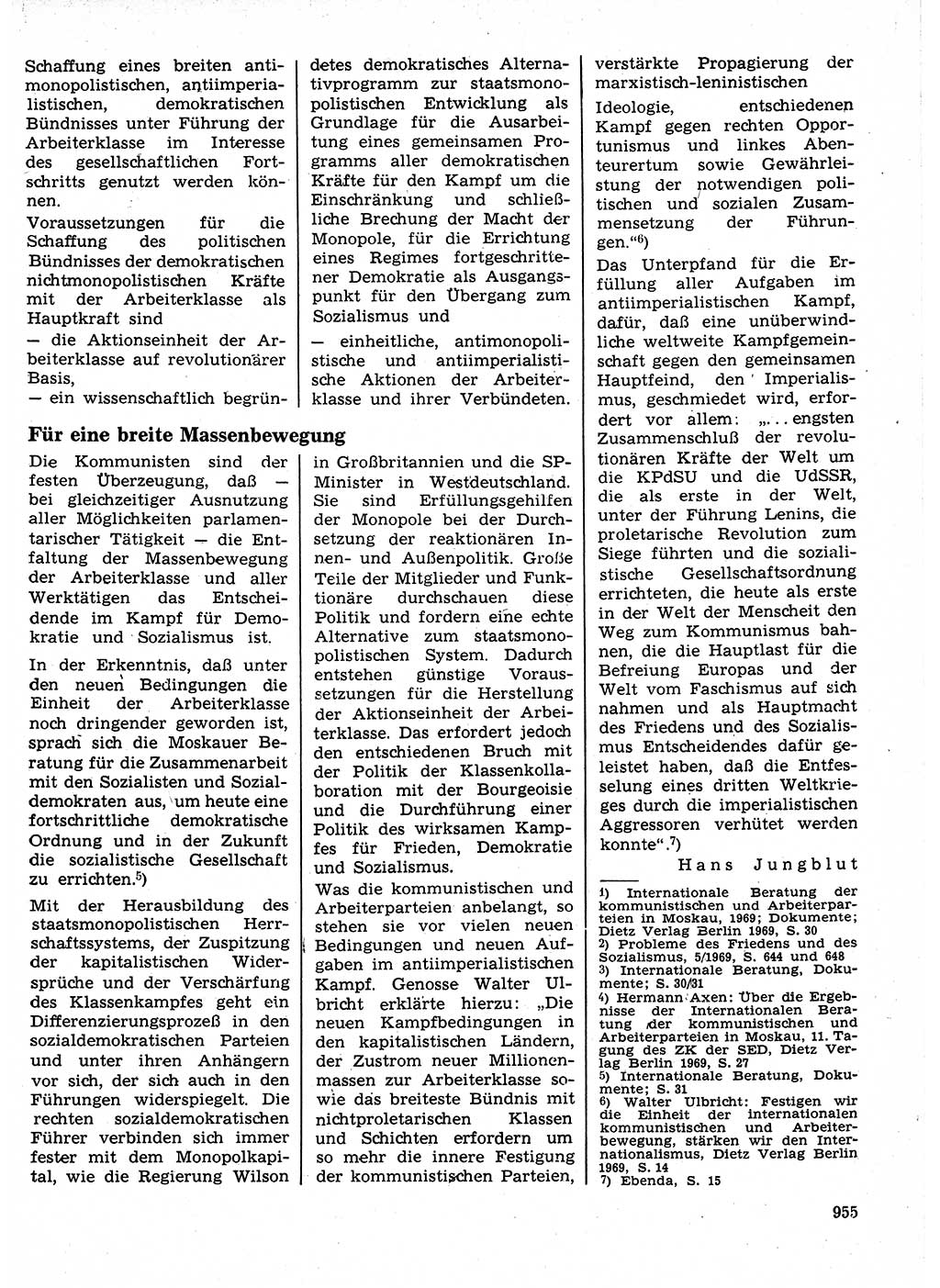 Neuer Weg (NW), Organ des Zentralkomitees (ZK) der SED (Sozialistische Einheitspartei Deutschlands) für Fragen des Parteilebens, 24. Jahrgang [Deutsche Demokratische Republik (DDR)] 1969, Seite 955 (NW ZK SED DDR 1969, S. 955)
