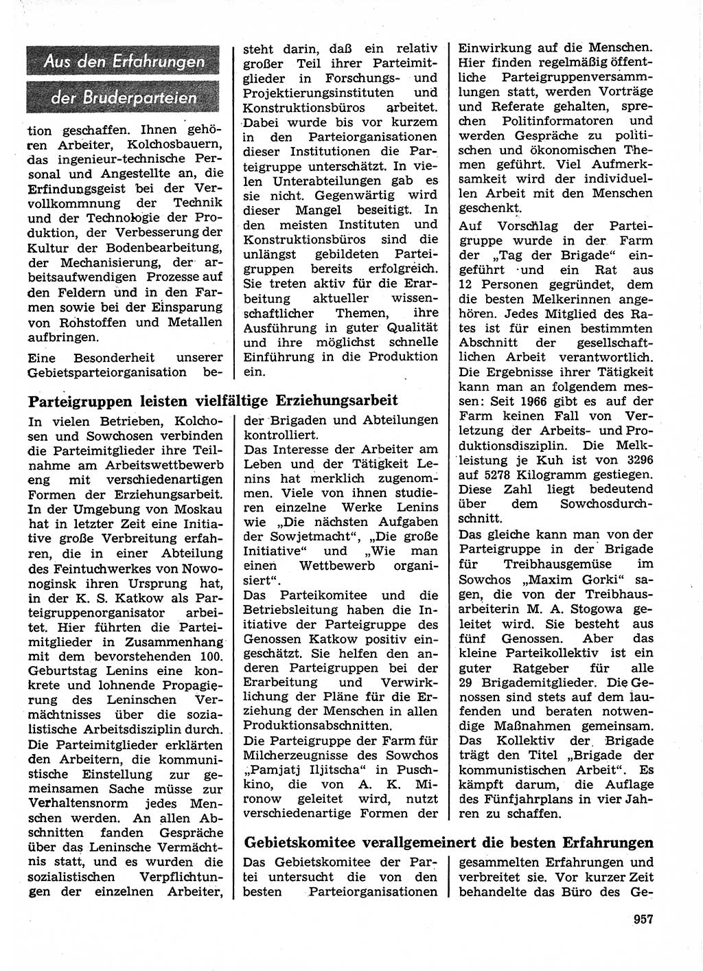 Neuer Weg (NW), Organ des Zentralkomitees (ZK) der SED (Sozialistische Einheitspartei Deutschlands) für Fragen des Parteilebens, 24. Jahrgang [Deutsche Demokratische Republik (DDR)] 1969, Seite 957 (NW ZK SED DDR 1969, S. 957)