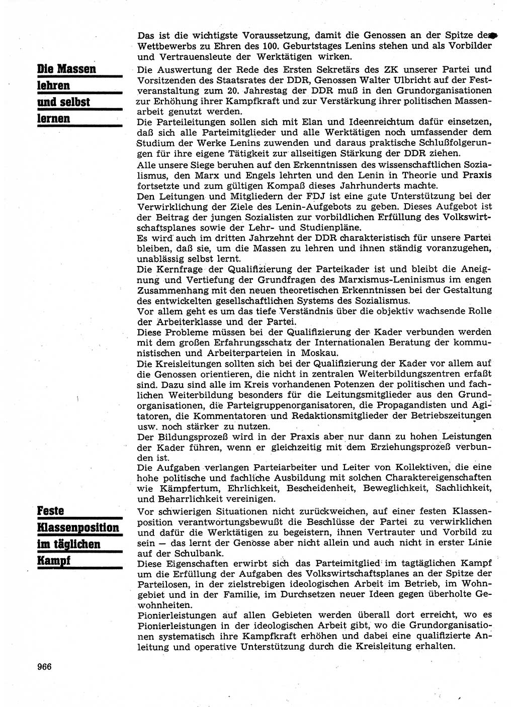 Neuer Weg (NW), Organ des Zentralkomitees (ZK) der SED (Sozialistische Einheitspartei Deutschlands) für Fragen des Parteilebens, 24. Jahrgang [Deutsche Demokratische Republik (DDR)] 1969, Seite 966 (NW ZK SED DDR 1969, S. 966)