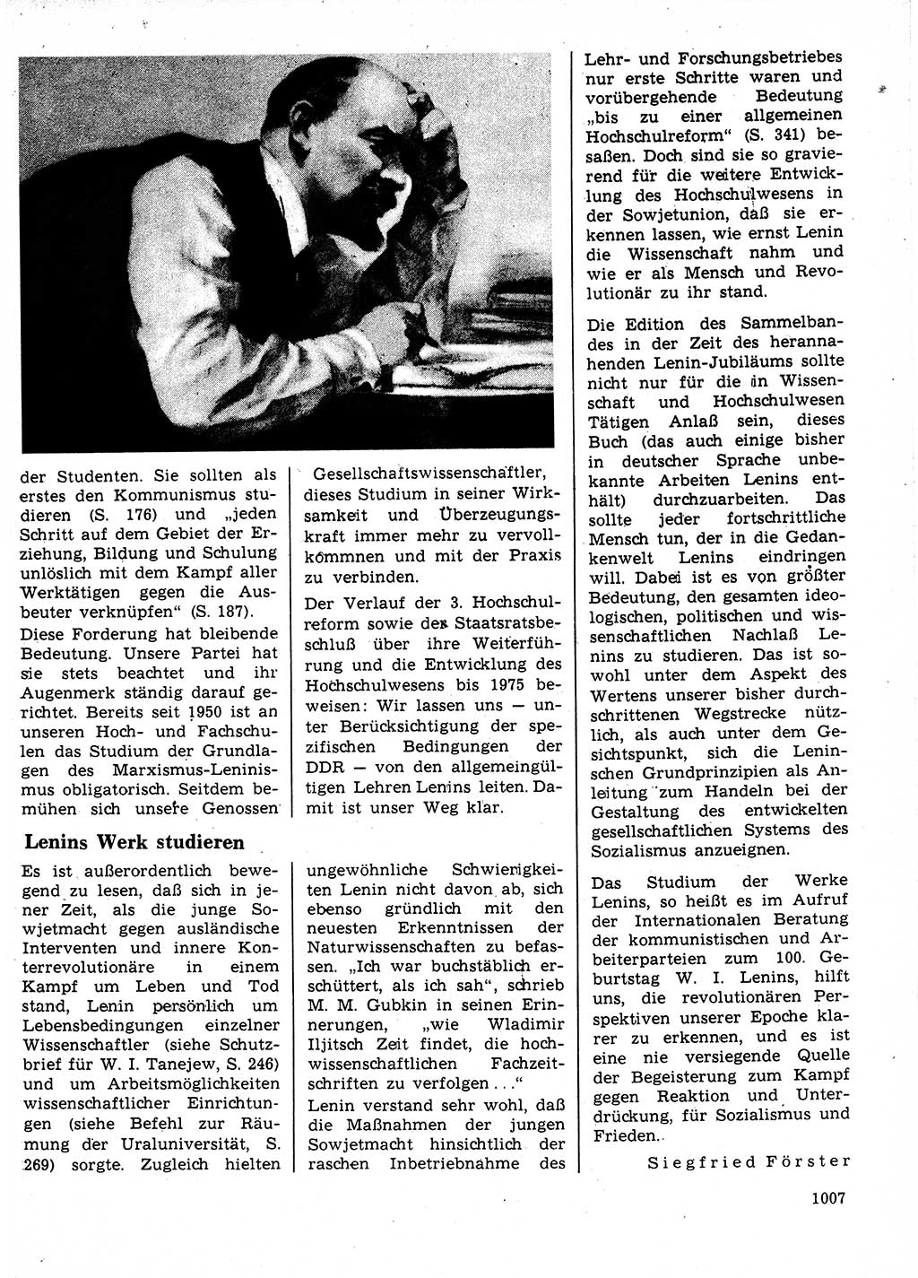 Neuer Weg (NW), Organ des Zentralkomitees (ZK) der SED (Sozialistische Einheitspartei Deutschlands) für Fragen des Parteilebens, 24. Jahrgang [Deutsche Demokratische Republik (DDR)] 1969, Seite 1007 (NW ZK SED DDR 1969, S. 1007)