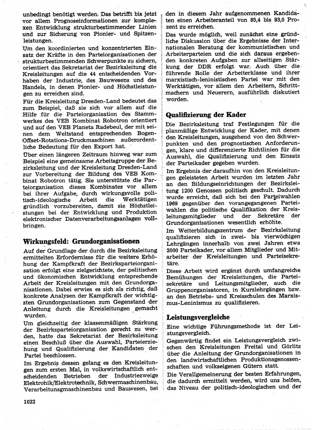 Neuer Weg (NW), Organ des Zentralkomitees (ZK) der SED (Sozialistische Einheitspartei Deutschlands) für Fragen des Parteilebens, 24. Jahrgang [Deutsche Demokratische Republik (DDR)] 1969, Seite 1022 (NW ZK SED DDR 1969, S. 1022)