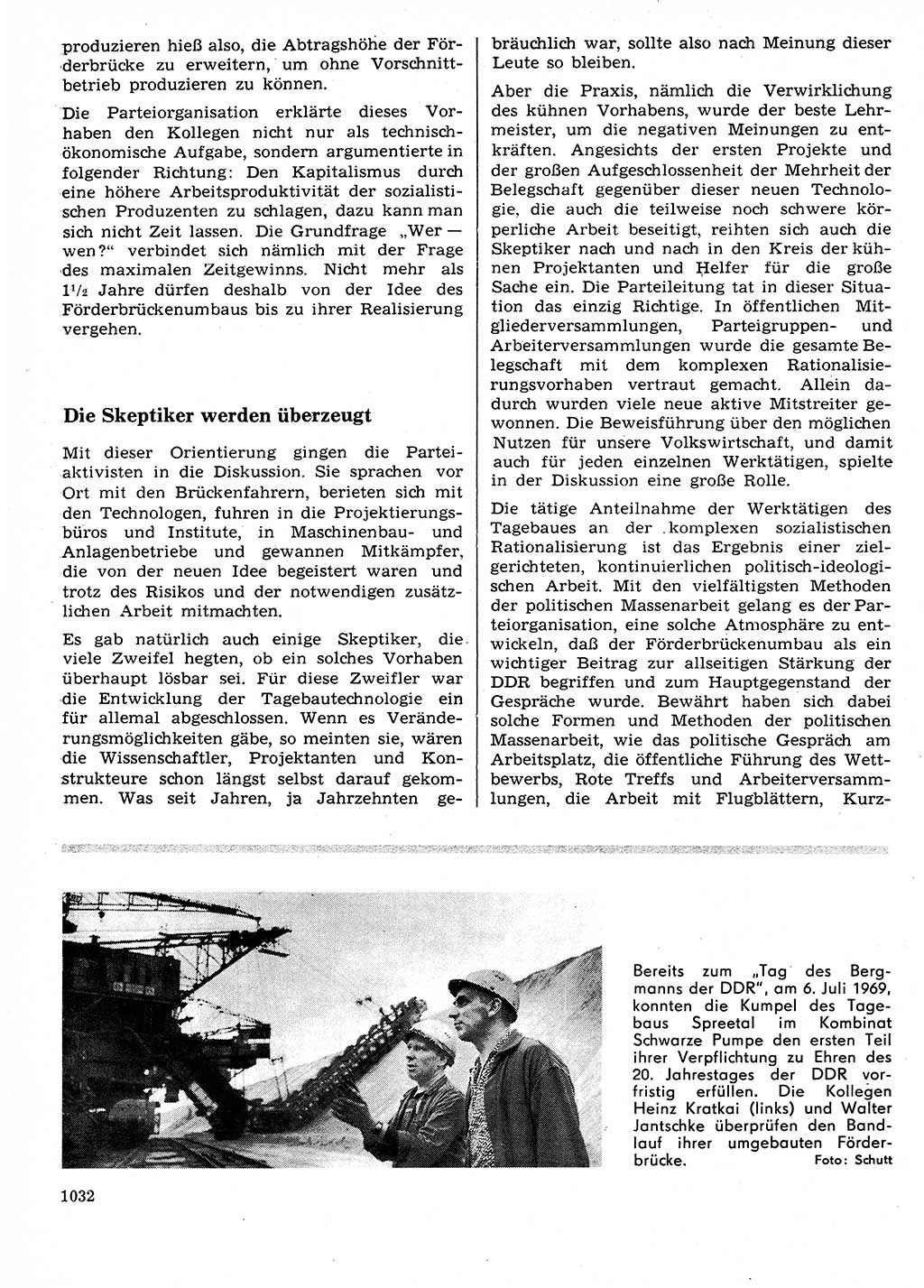 Neuer Weg (NW), Organ des Zentralkomitees (ZK) der SED (Sozialistische Einheitspartei Deutschlands) für Fragen des Parteilebens, 24. Jahrgang [Deutsche Demokratische Republik (DDR)] 1969, Seite 1032 (NW ZK SED DDR 1969, S. 1032)