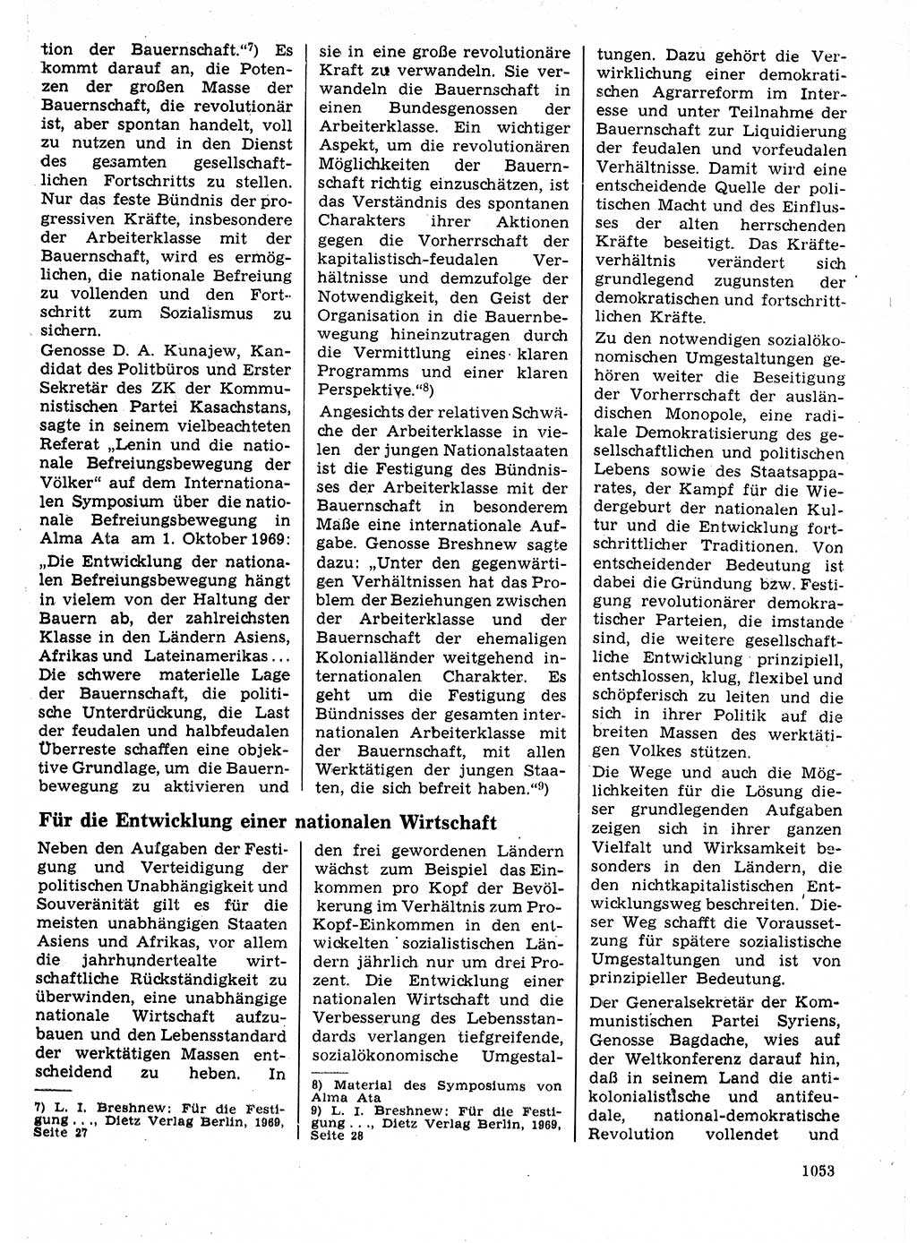 Neuer Weg (NW), Organ des Zentralkomitees (ZK) der SED (Sozialistische Einheitspartei Deutschlands) für Fragen des Parteilebens, 24. Jahrgang [Deutsche Demokratische Republik (DDR)] 1969, Seite 1053 (NW ZK SED DDR 1969, S. 1053)