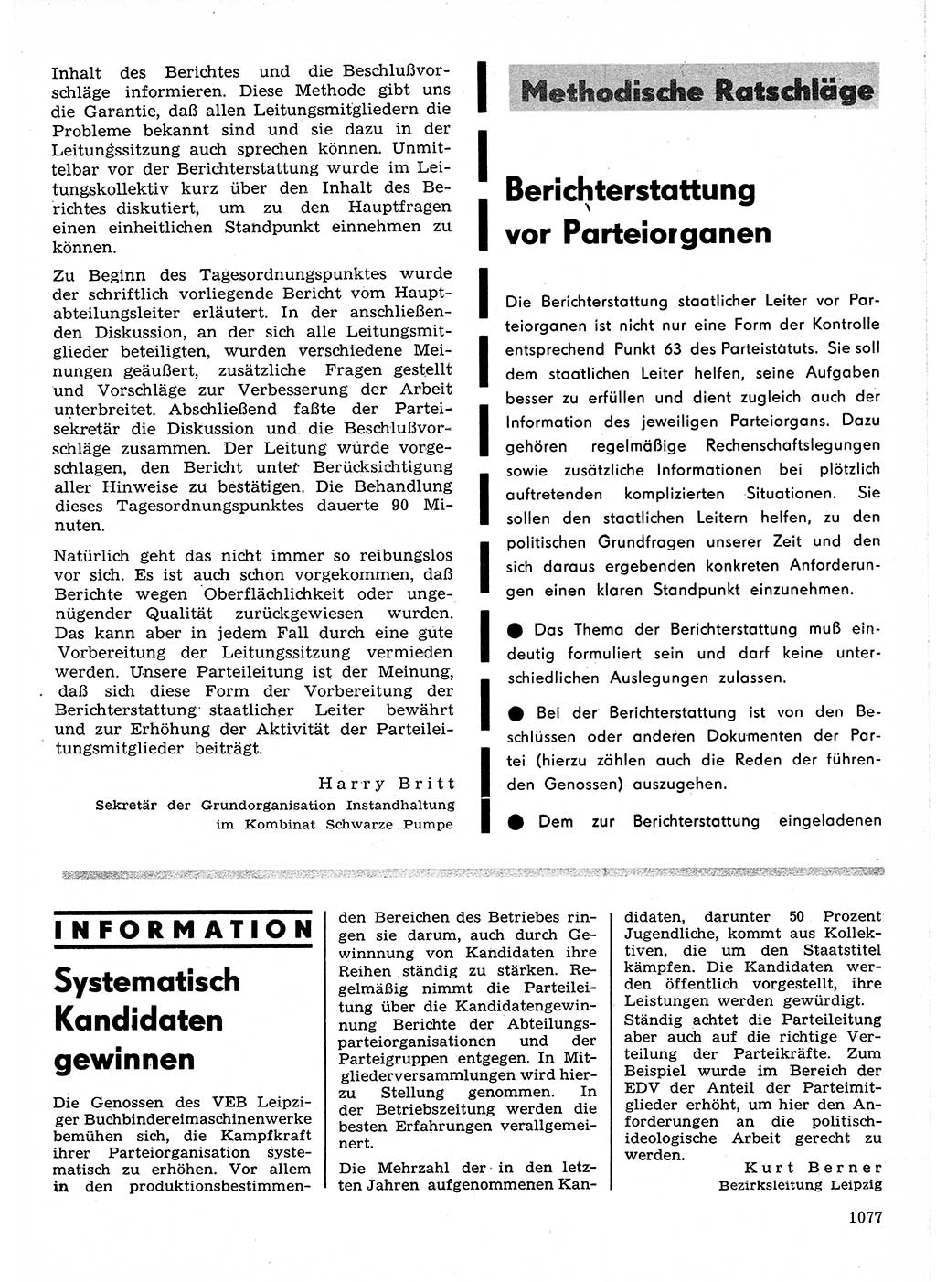 Neuer Weg (NW), Organ des Zentralkomitees (ZK) der SED (Sozialistische Einheitspartei Deutschlands) für Fragen des Parteilebens, 24. Jahrgang [Deutsche Demokratische Republik (DDR)] 1969, Seite 1077 (NW ZK SED DDR 1969, S. 1077)
