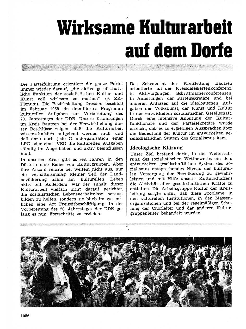 Neuer Weg (NW), Organ des Zentralkomitees (ZK) der SED (Sozialistische Einheitspartei Deutschlands) für Fragen des Parteilebens, 24. Jahrgang [Deutsche Demokratische Republik (DDR)] 1969, Seite 1086 (NW ZK SED DDR 1969, S. 1086)