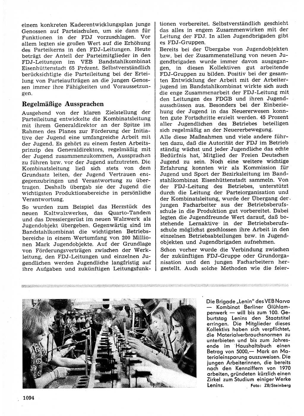 Neuer Weg (NW), Organ des Zentralkomitees (ZK) der SED (Sozialistische Einheitspartei Deutschlands) für Fragen des Parteilebens, 24. Jahrgang [Deutsche Demokratische Republik (DDR)] 1969, Seite 1094 (NW ZK SED DDR 1969, S. 1094)