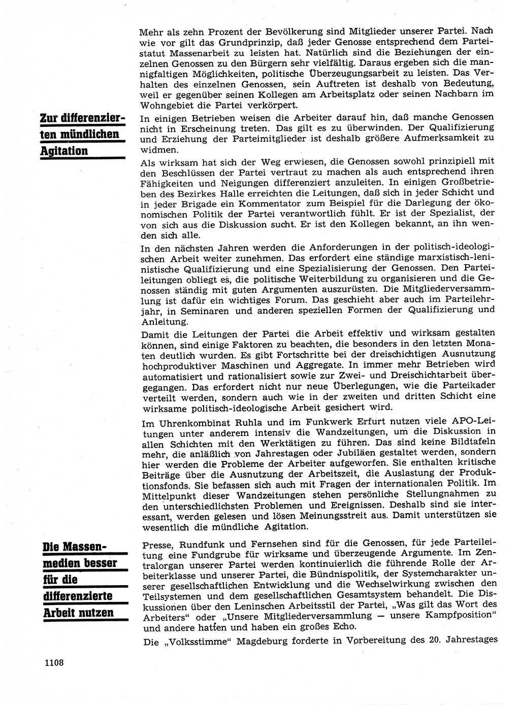 Neuer Weg (NW), Organ des Zentralkomitees (ZK) der SED (Sozialistische Einheitspartei Deutschlands) für Fragen des Parteilebens, 24. Jahrgang [Deutsche Demokratische Republik (DDR)] 1969, Seite 1108 (NW ZK SED DDR 1969, S. 1108)
