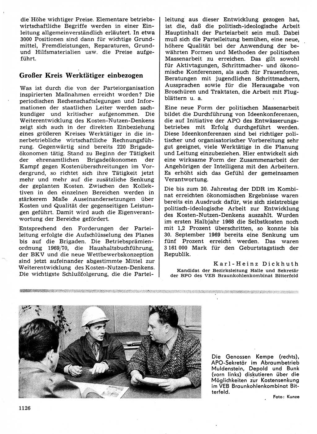 Neuer Weg (NW), Organ des Zentralkomitees (ZK) der SED (Sozialistische Einheitspartei Deutschlands) für Fragen des Parteilebens, 24. Jahrgang [Deutsche Demokratische Republik (DDR)] 1969, Seite 1126 (NW ZK SED DDR 1969, S. 1126)