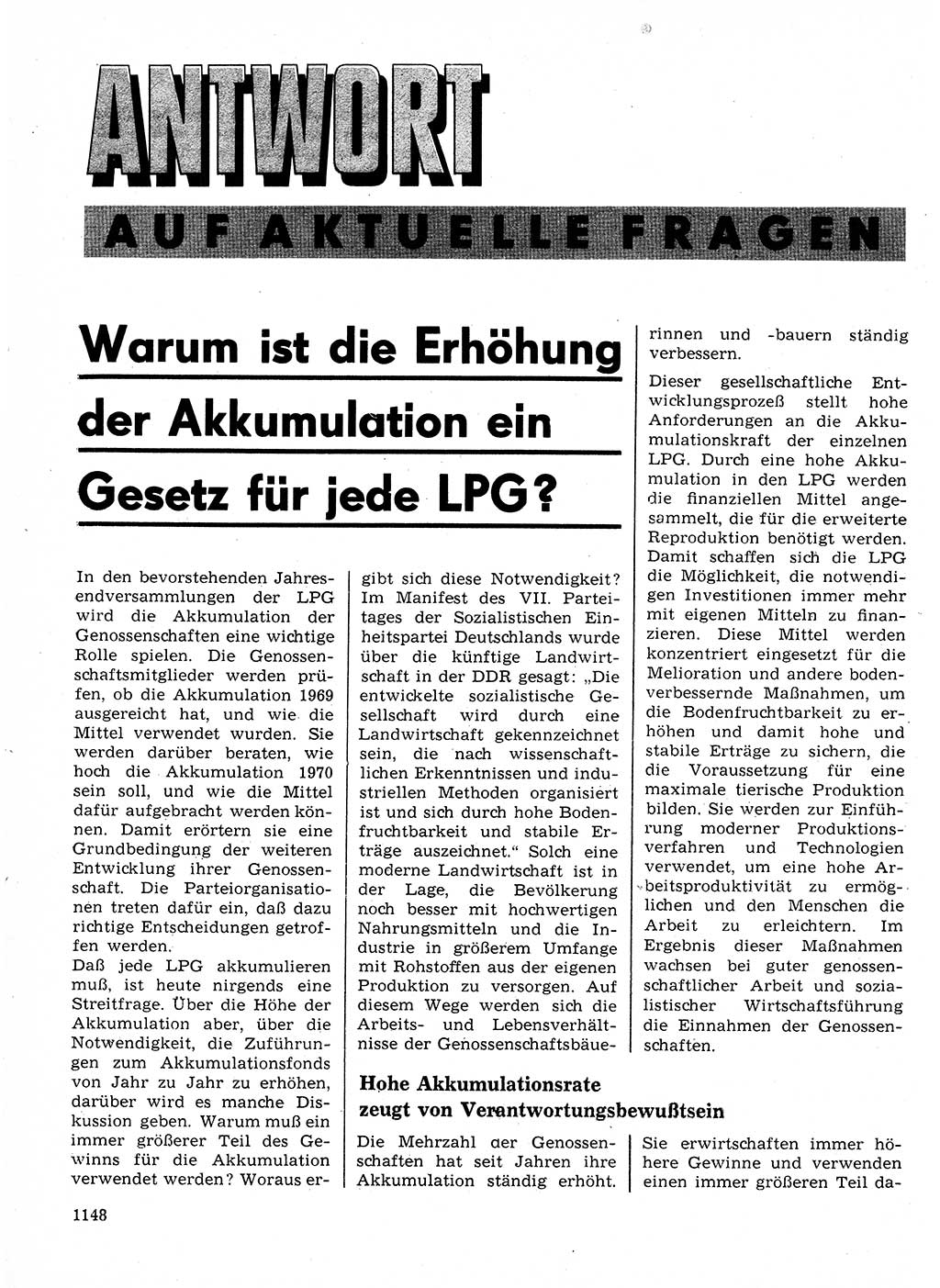 Neuer Weg (NW), Organ des Zentralkomitees (ZK) der SED (Sozialistische Einheitspartei Deutschlands) für Fragen des Parteilebens, 24. Jahrgang [Deutsche Demokratische Republik (DDR)] 1969, Seite 1148 (NW ZK SED DDR 1969, S. 1148)