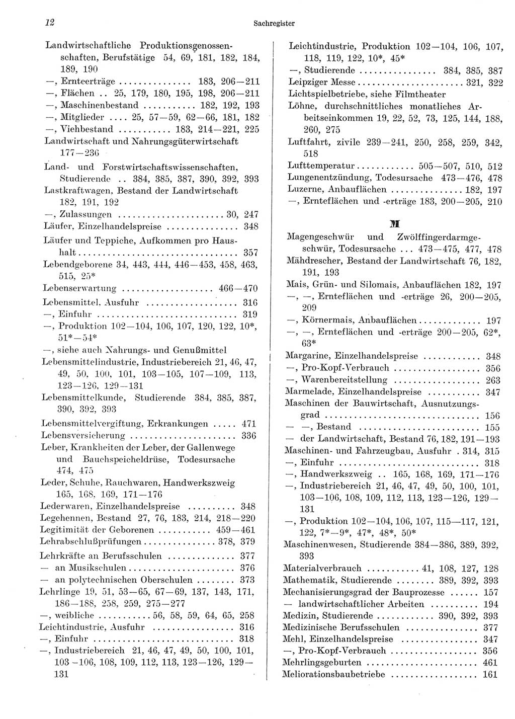 Statistisches Jahrbuch der Deutschen Demokratischen Republik (DDR) 1969, Seite 12 (Stat. Jb. DDR 1969, S. 12)