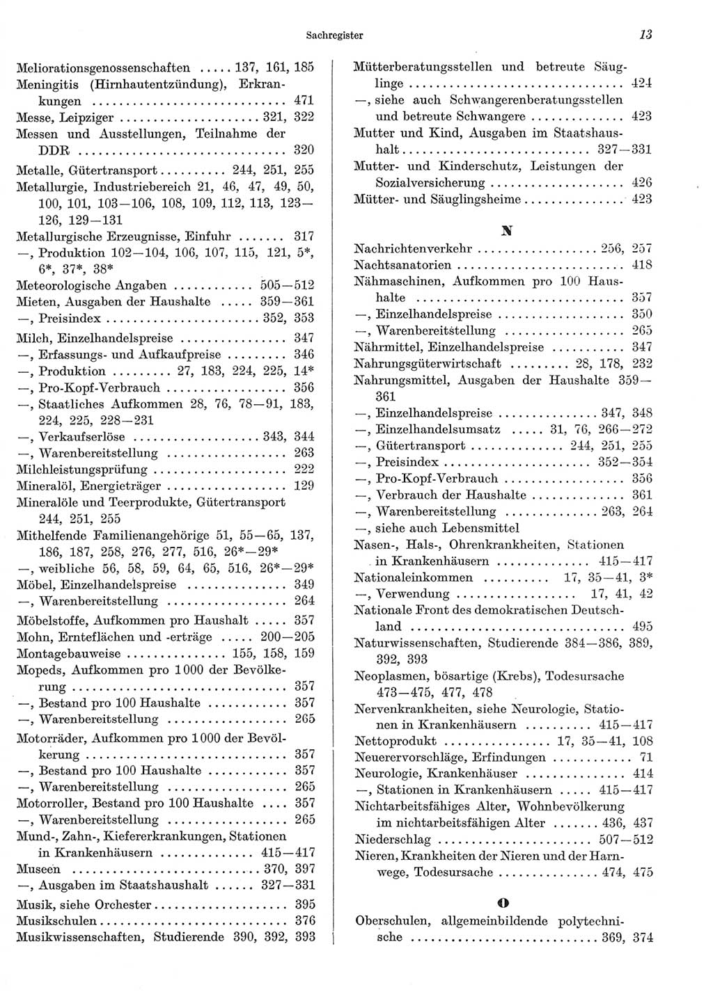 Statistisches Jahrbuch der Deutschen Demokratischen Republik (DDR) 1969, Seite 13 (Stat. Jb. DDR 1969, S. 13)