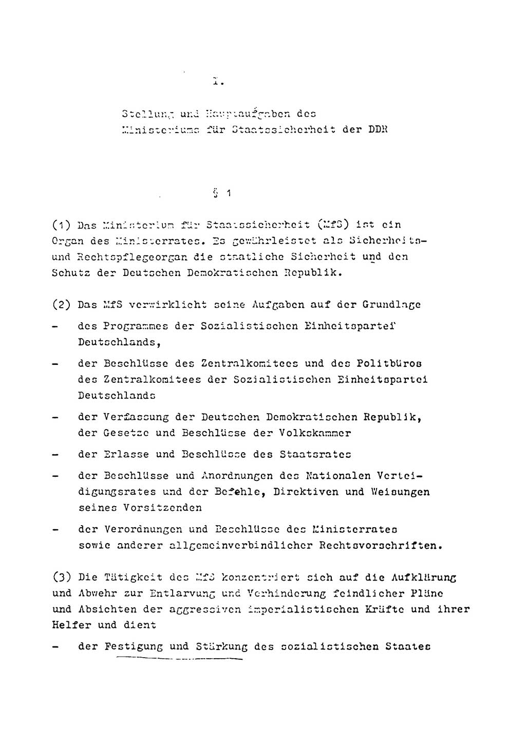 Statut des Ministeriums für Staatssicherheit (MfS) der Deutschen Demokratischen Republik (DDR), Nationaler Verteidigungsrat (NVR), Geheime Kommandosache, Beschluß 27/5 1969, Blatt 1/2 (Stat. MfS DDR NVR Geh. Kdos. 1969, Bl. 1/2)