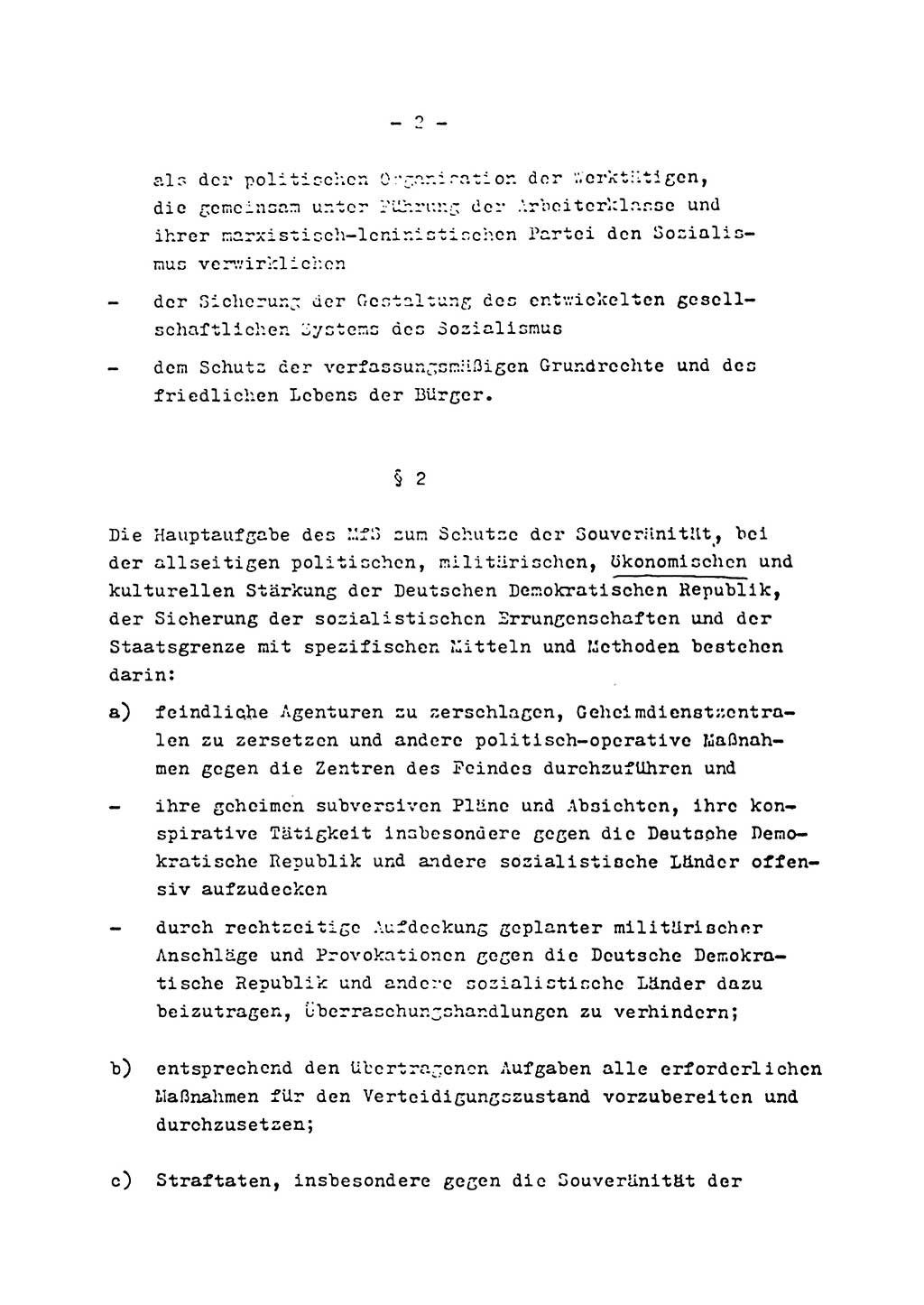 Statut des Ministeriums für Staatssicherheit (MfS) der Deutschen Demokratischen Republik (DDR), Nationaler Verteidigungsrat (NVR), Geheime Kommandosache, Beschluß 27/5 1969, Blatt 2 (Stat. MfS DDR NVR Geh. Kdos. 1969, Bl. 2)