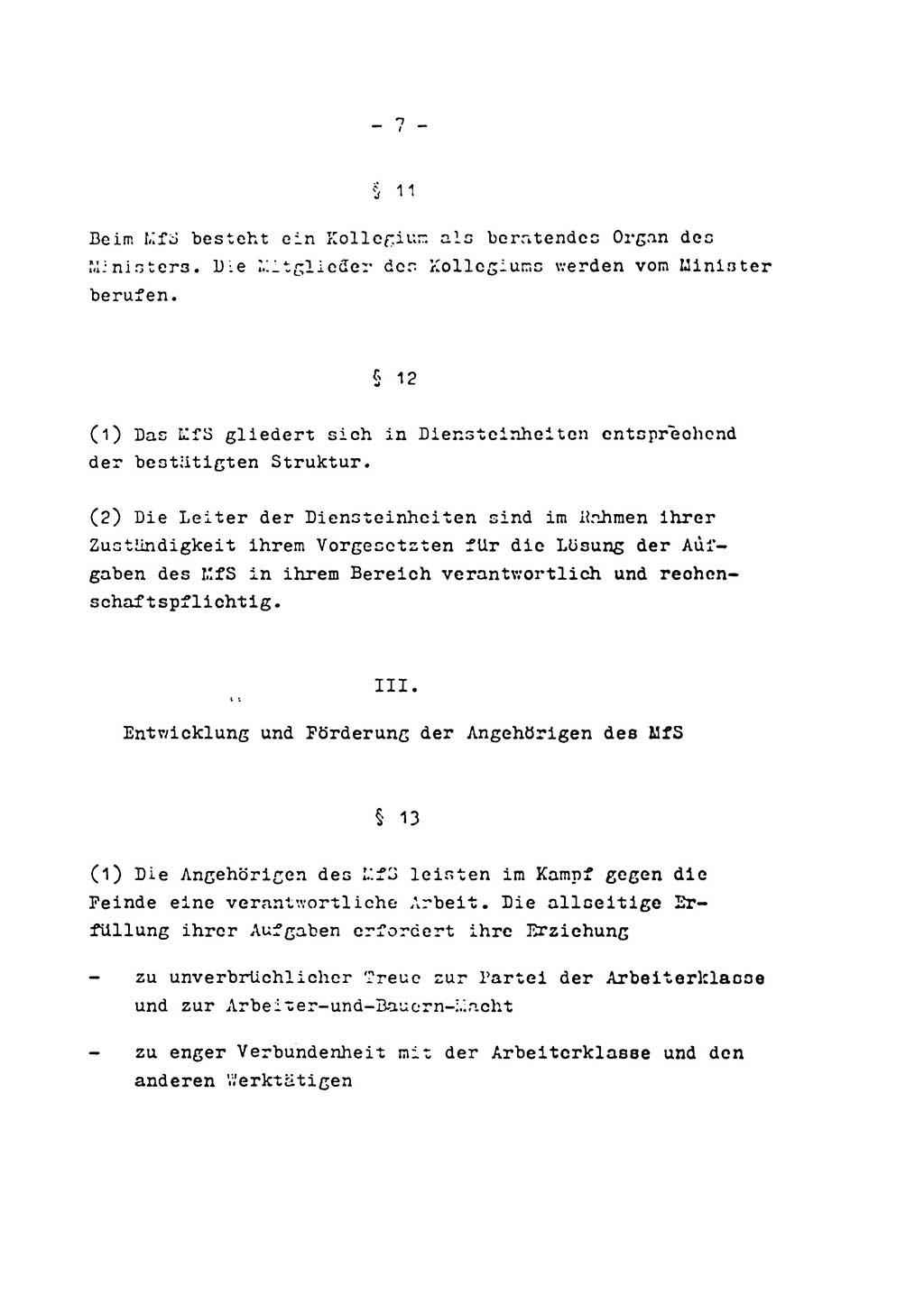 Statut des Ministeriums für Staatssicherheit (MfS) der Deutschen Demokratischen Republik (DDR), Nationaler Verteidigungsrat (NVR), Geheime Kommandosache, Beschluß 27/5 1969, Blatt 7 (Stat. MfS DDR NVR Geh. Kdos. 1969, Bl. 7)