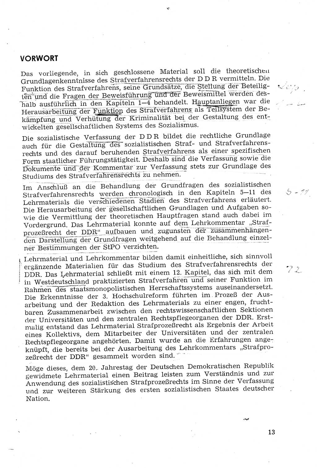 Strafprozeßrecht der DDR (Deutsche Demokratische Republik), Lehrmaterial 1969, Seite 13 (Strafprozeßr. DDR Lehrmat. 1969, S. 13)