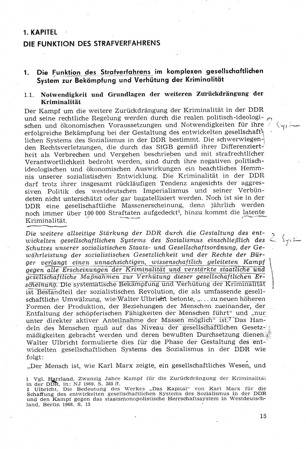 Strafprozeßrecht der DDR (Deutsche Demokratische Republik), Lehrmaterial 1969, Seite 15 (Strafprozeßr. DDR Lehrmat. 1969, S. 15)