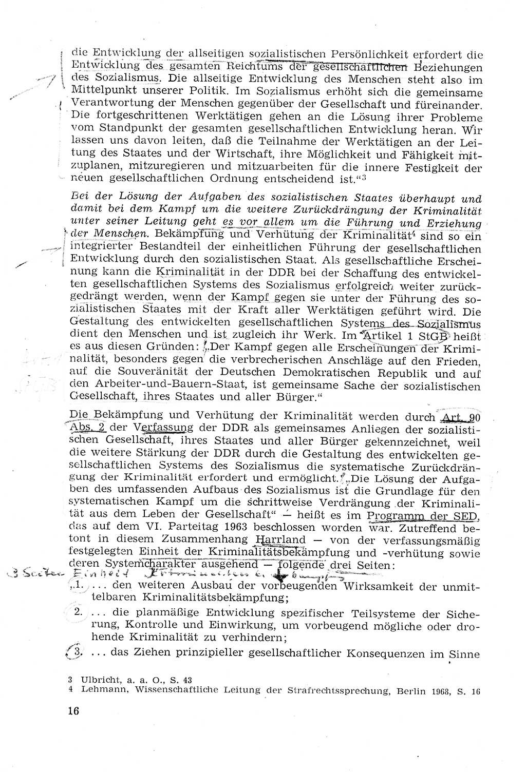 Strafprozeßrecht der DDR (Deutsche Demokratische Republik), Lehrmaterial 1969, Seite 16 (Strafprozeßr. DDR Lehrmat. 1969, S. 16)
