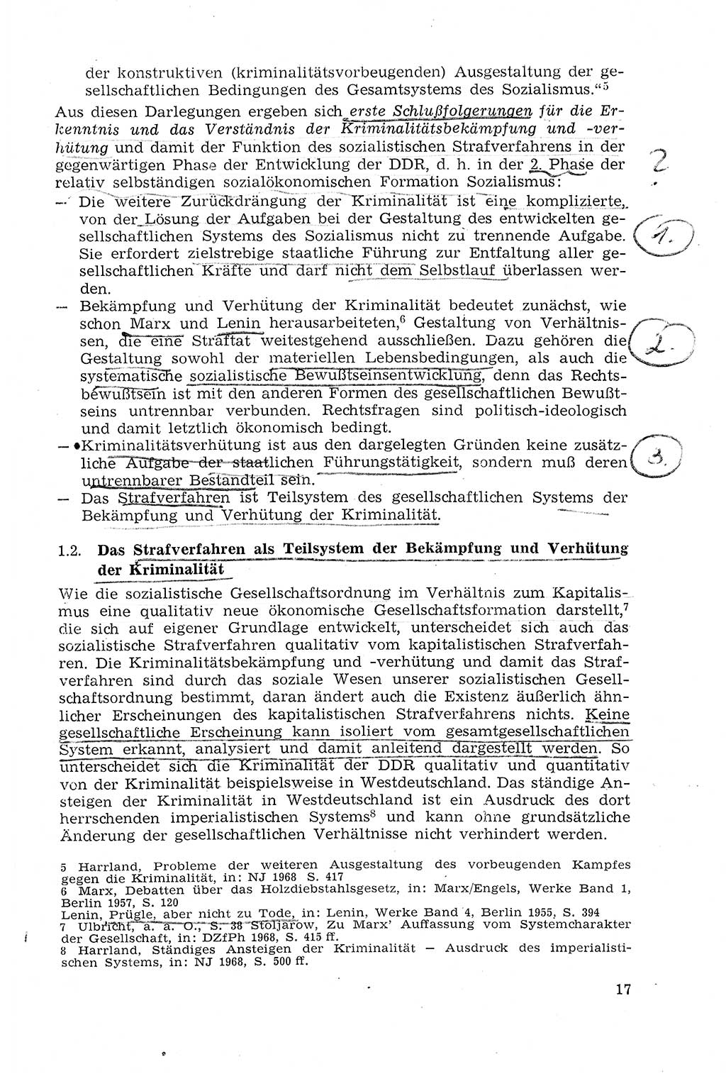 Strafprozeßrecht der DDR (Deutsche Demokratische Republik), Lehrmaterial 1969, Seite 17 (Strafprozeßr. DDR Lehrmat. 1969, S. 17)