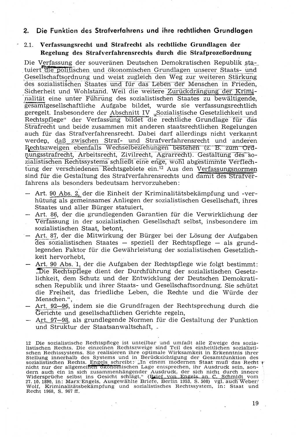 Strafprozeßrecht der DDR (Deutsche Demokratische Republik), Lehrmaterial 1969, Seite 19 (Strafprozeßr. DDR Lehrmat. 1969, S. 19)