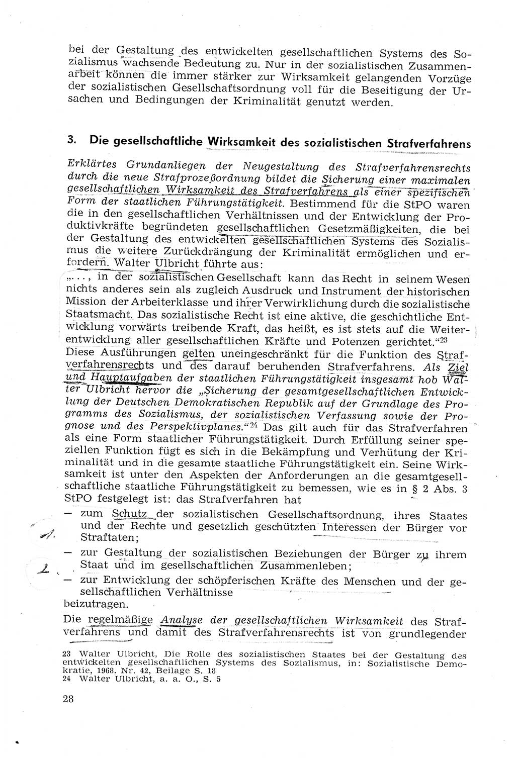 Strafprozeßrecht der DDR (Deutsche Demokratische Republik), Lehrmaterial 1969, Seite 28 (Strafprozeßr. DDR Lehrmat. 1969, S. 28)