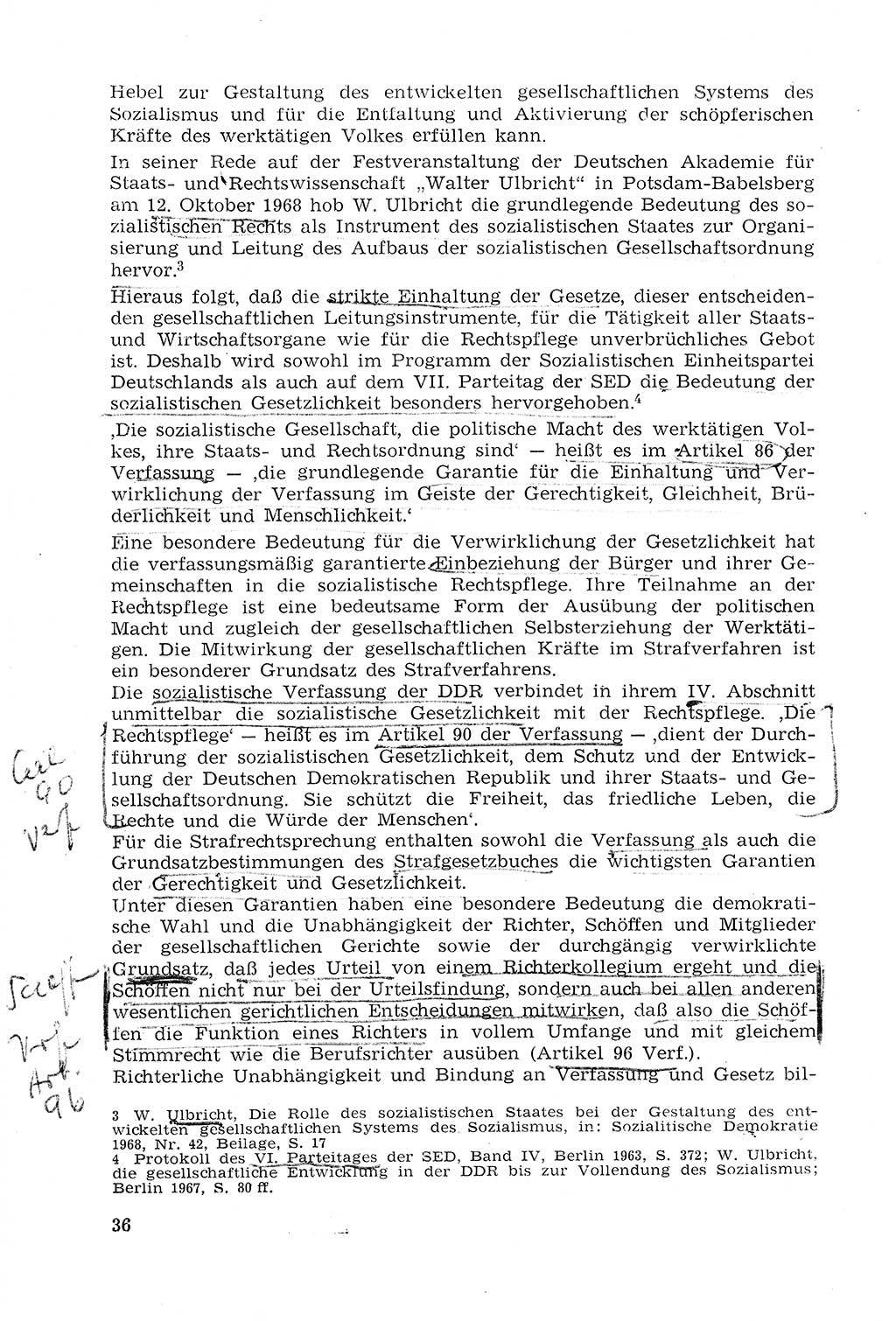 Strafprozeßrecht der DDR (Deutsche Demokratische Republik), Lehrmaterial 1969, Seite 36 (Strafprozeßr. DDR Lehrmat. 1969, S. 36)