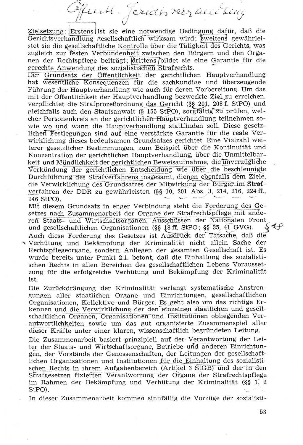 Strafprozeßrecht der DDR (Deutsche Demokratische Republik), Lehrmaterial 1969, Seite 53 (Strafprozeßr. DDR Lehrmat. 1969, S. 53)