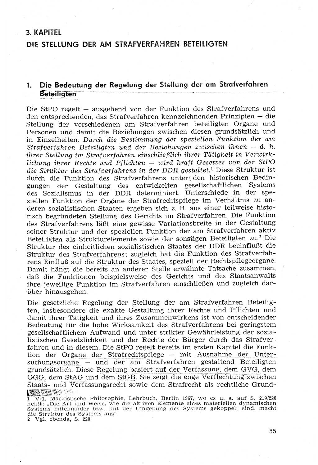 StrafprozeÃŸrecht der DDR (Deutsche Demokratische Republik), Lehrmaterial 1969, Seite 55 (StrafprozeÃŸr. DDR Lehrmat. 1969, S. 55)