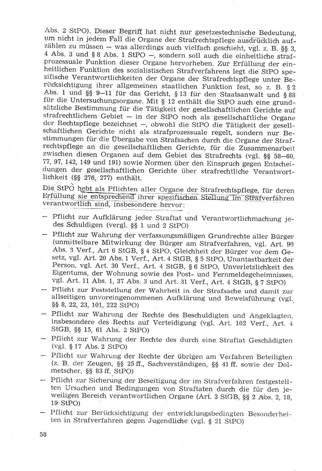 Strafprozeßrecht der DDR (Deutsche Demokratische Republik), Lehrmaterial 1969, Seite 58 (Strafprozeßr. DDR Lehrmat. 1969, S. 58)