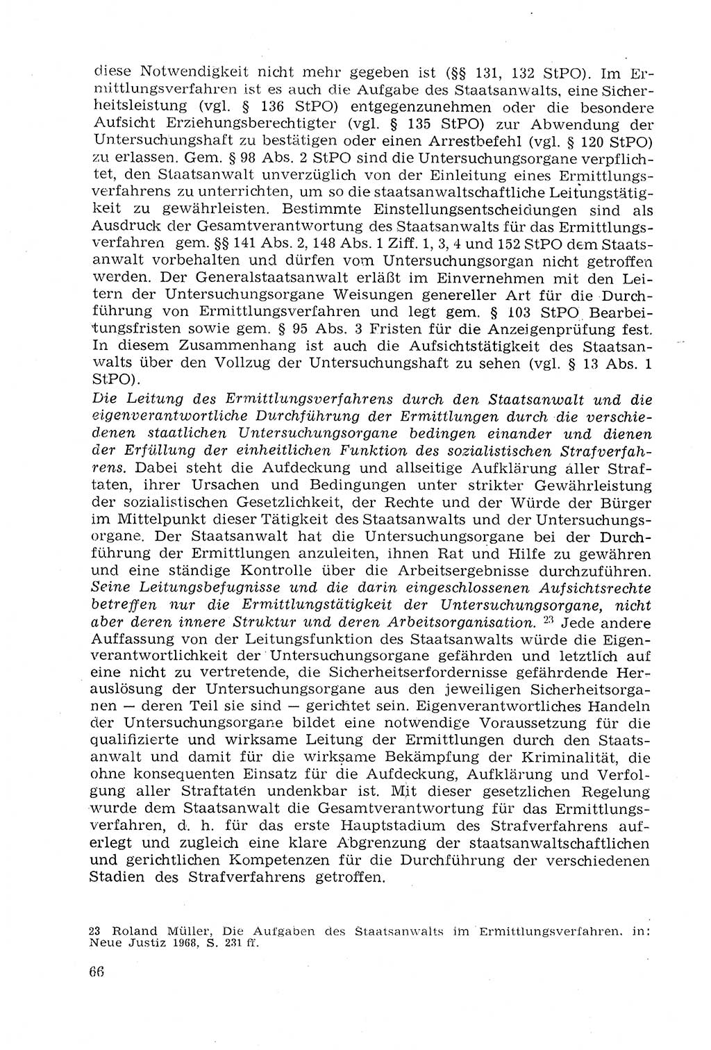 Strafprozeßrecht der DDR (Deutsche Demokratische Republik), Lehrmaterial 1969, Seite 66 (Strafprozeßr. DDR Lehrmat. 1969, S. 66)