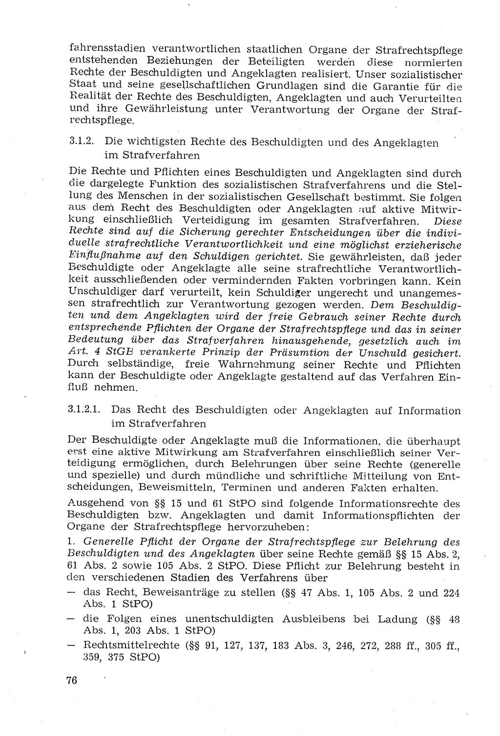 Strafprozeßrecht der DDR (Deutsche Demokratische Republik), Lehrmaterial 1969, Seite 76 (Strafprozeßr. DDR Lehrmat. 1969, S. 76)