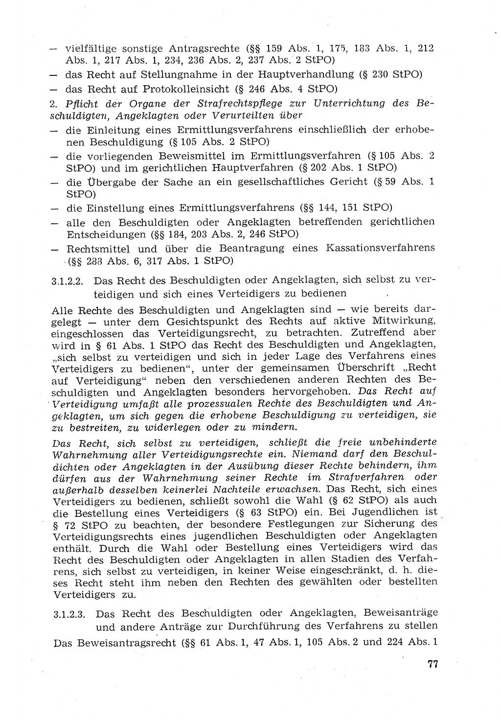 Strafprozeßrecht der DDR (Deutsche Demokratische Republik), Lehrmaterial 1969, Seite 77 (Strafprozeßr. DDR Lehrmat. 1969, S. 77)