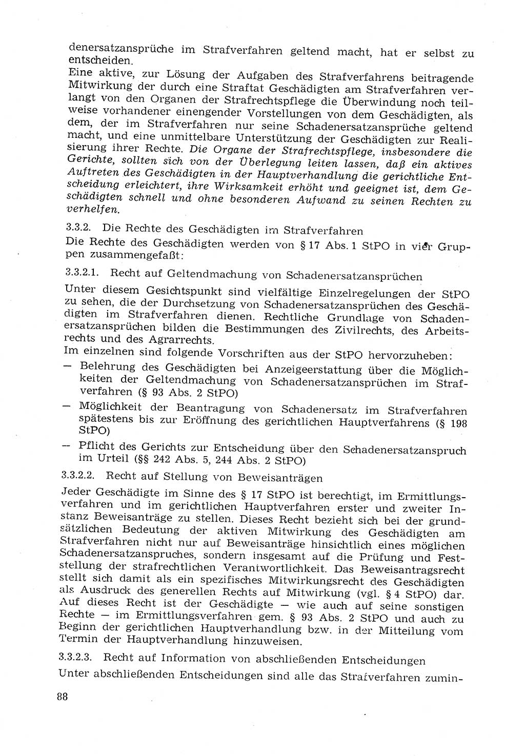 Strafprozeßrecht der DDR (Deutsche Demokratische Republik), Lehrmaterial 1969, Seite 88 (Strafprozeßr. DDR Lehrmat. 1969, S. 88)