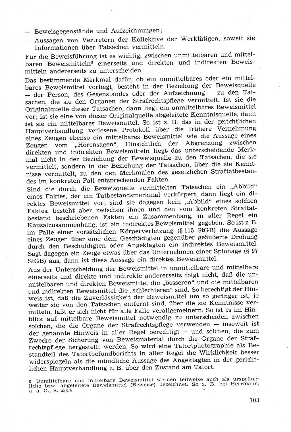Strafprozeßrecht der DDR (Deutsche Demokratische Republik), Lehrmaterial 1969, Seite 103 (Strafprozeßr. DDR Lehrmat. 1969, S. 103)