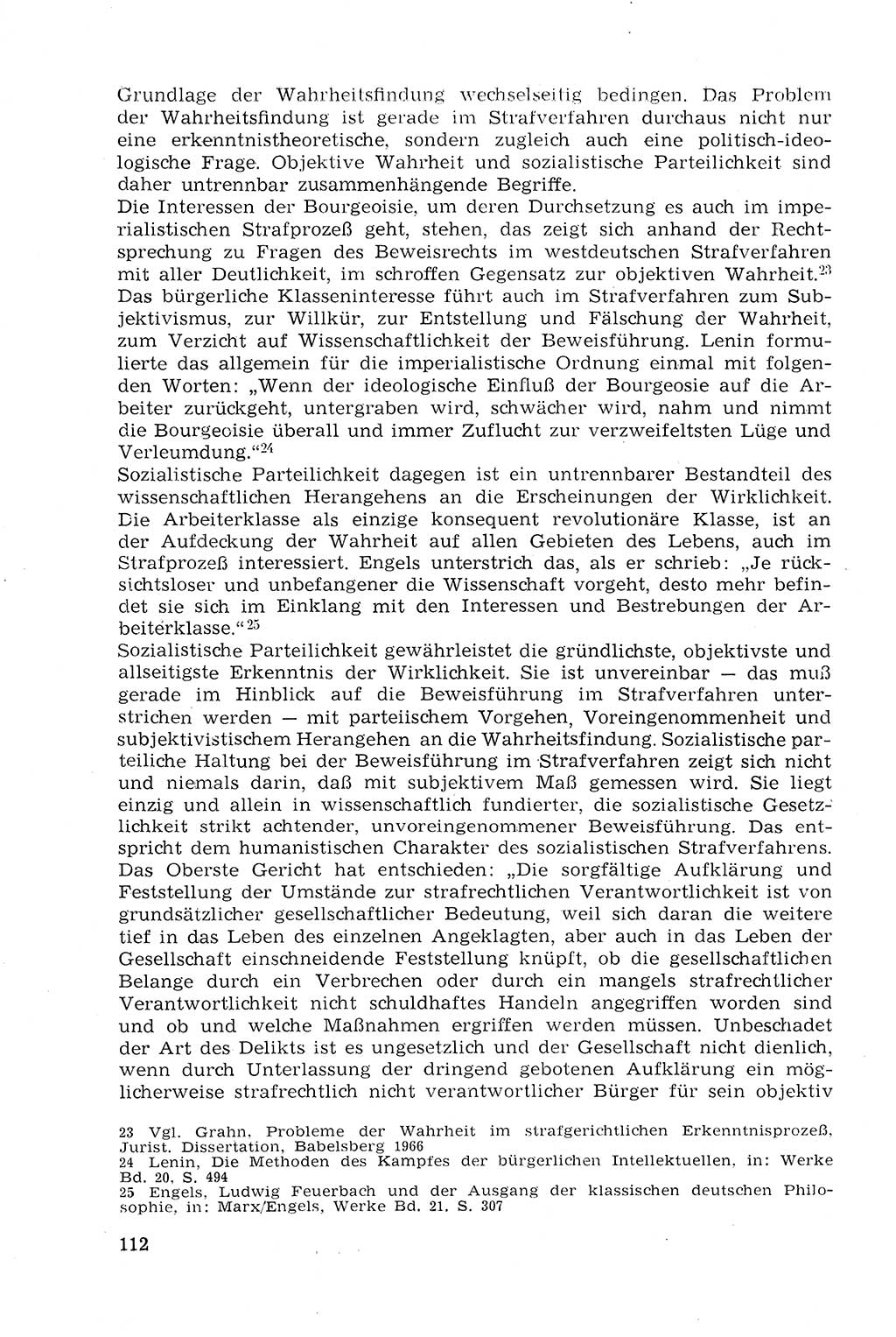 Strafprozeßrecht der DDR (Deutsche Demokratische Republik), Lehrmaterial 1969, Seite 112 (Strafprozeßr. DDR Lehrmat. 1969, S. 112)