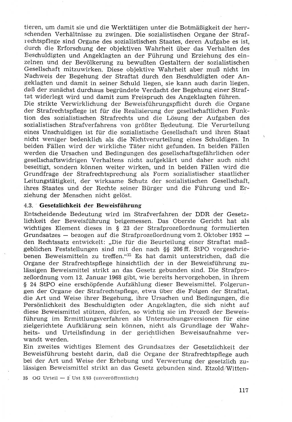 Strafprozeßrecht der DDR (Deutsche Demokratische Republik), Lehrmaterial 1969, Seite 117 (Strafprozeßr. DDR Lehrmat. 1969, S. 117)