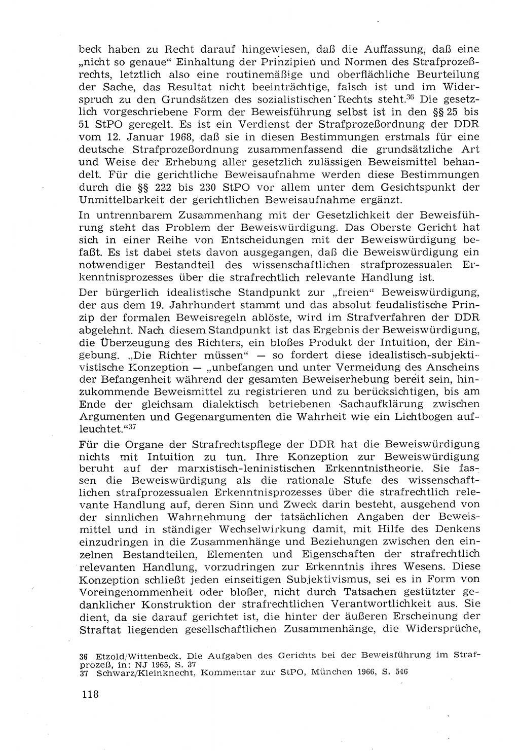 Strafprozeßrecht der DDR (Deutsche Demokratische Republik), Lehrmaterial 1969, Seite 118 (Strafprozeßr. DDR Lehrmat. 1969, S. 118)