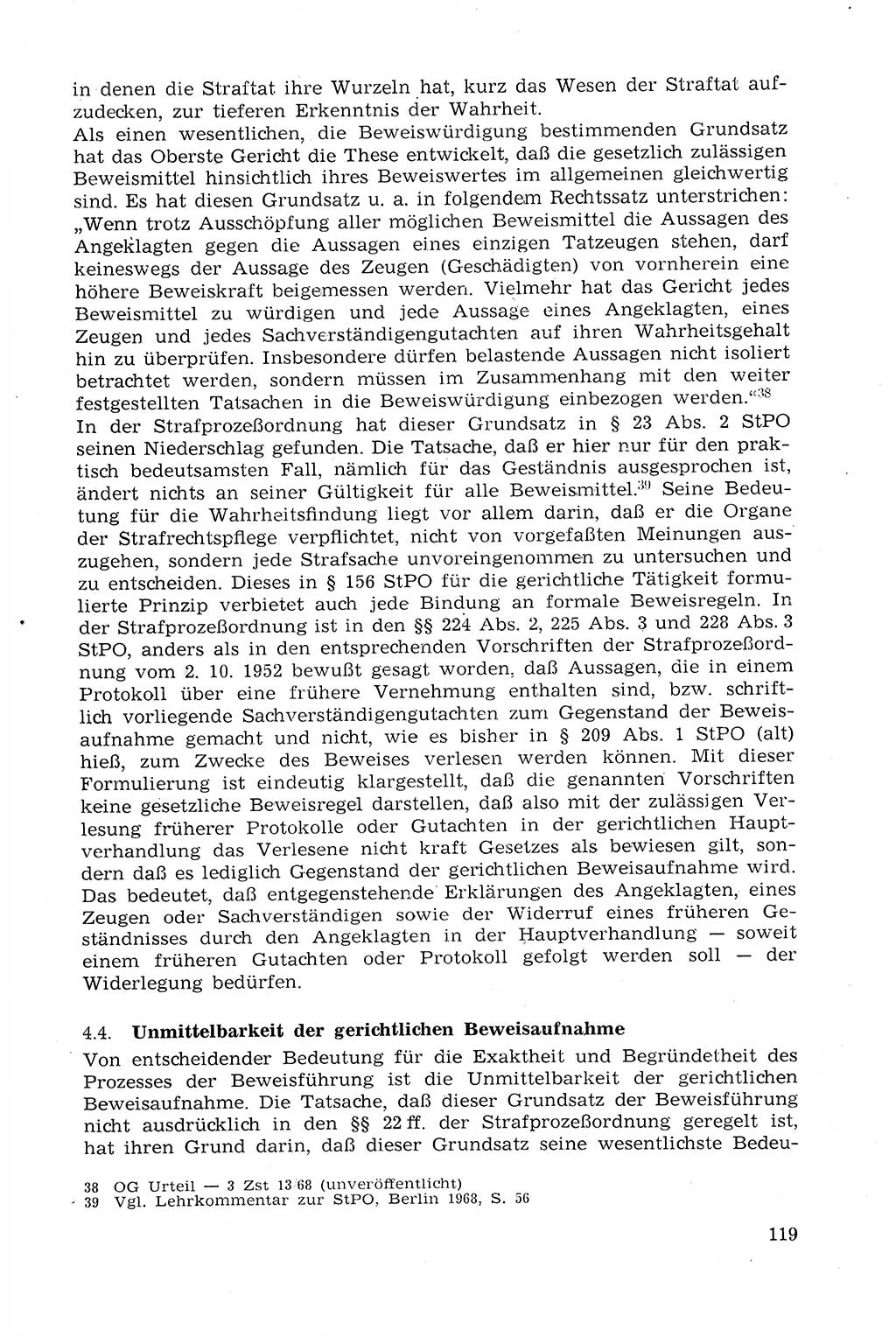 Strafprozeßrecht der DDR (Deutsche Demokratische Republik), Lehrmaterial 1969, Seite 119 (Strafprozeßr. DDR Lehrmat. 1969, S. 119)