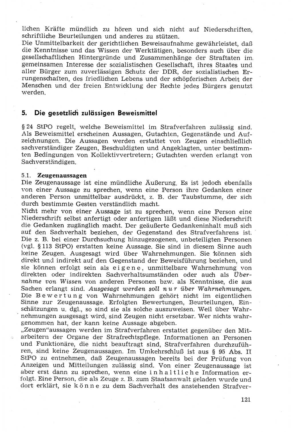 Strafprozeßrecht der DDR (Deutsche Demokratische Republik), Lehrmaterial 1969, Seite 121 (Strafprozeßr. DDR Lehrmat. 1969, S. 121)