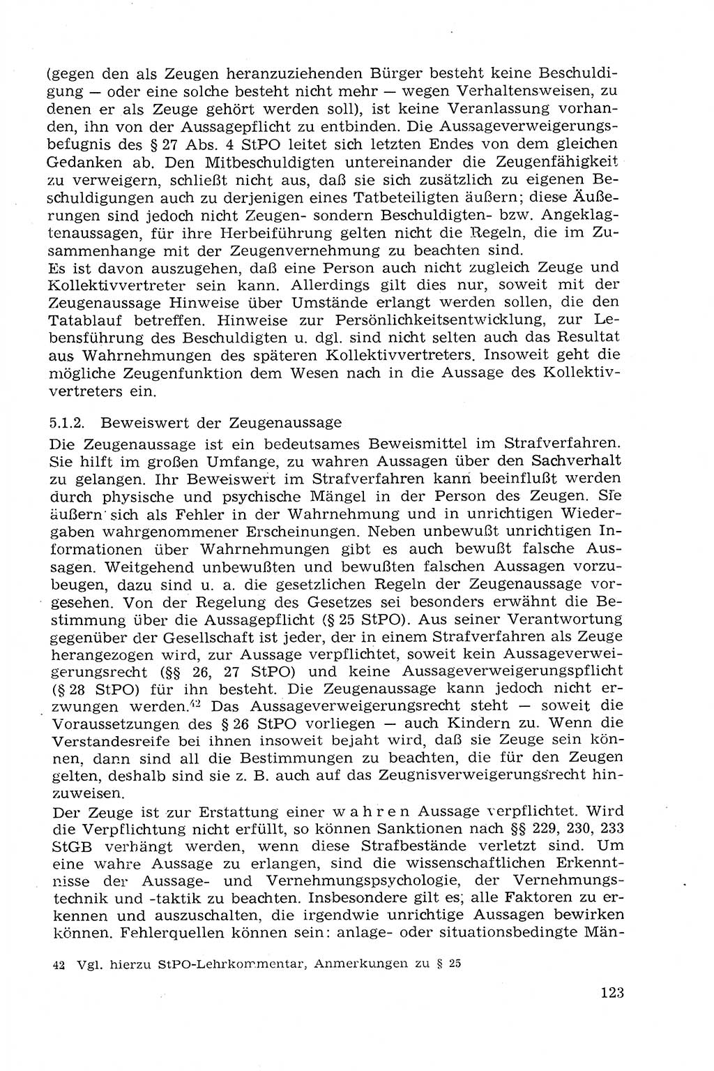 Strafprozeßrecht der DDR (Deutsche Demokratische Republik), Lehrmaterial 1969, Seite 123 (Strafprozeßr. DDR Lehrmat. 1969, S. 123)